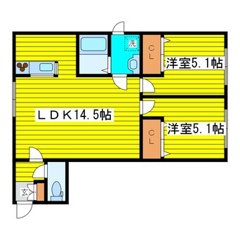 間取図 札幌市営地下鉄東豊線/環状通東駅 徒歩12分 2階 築8年