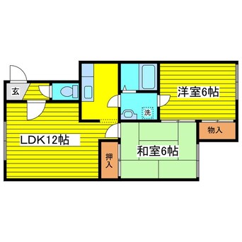 間取図 札幌市営地下鉄南北線/北２４条駅 徒歩10分 2階 築31年