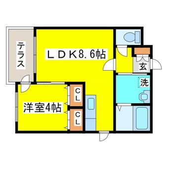 間取図 札幌市営地下鉄東豊線/環状通東駅 徒歩2分 1階 築14年