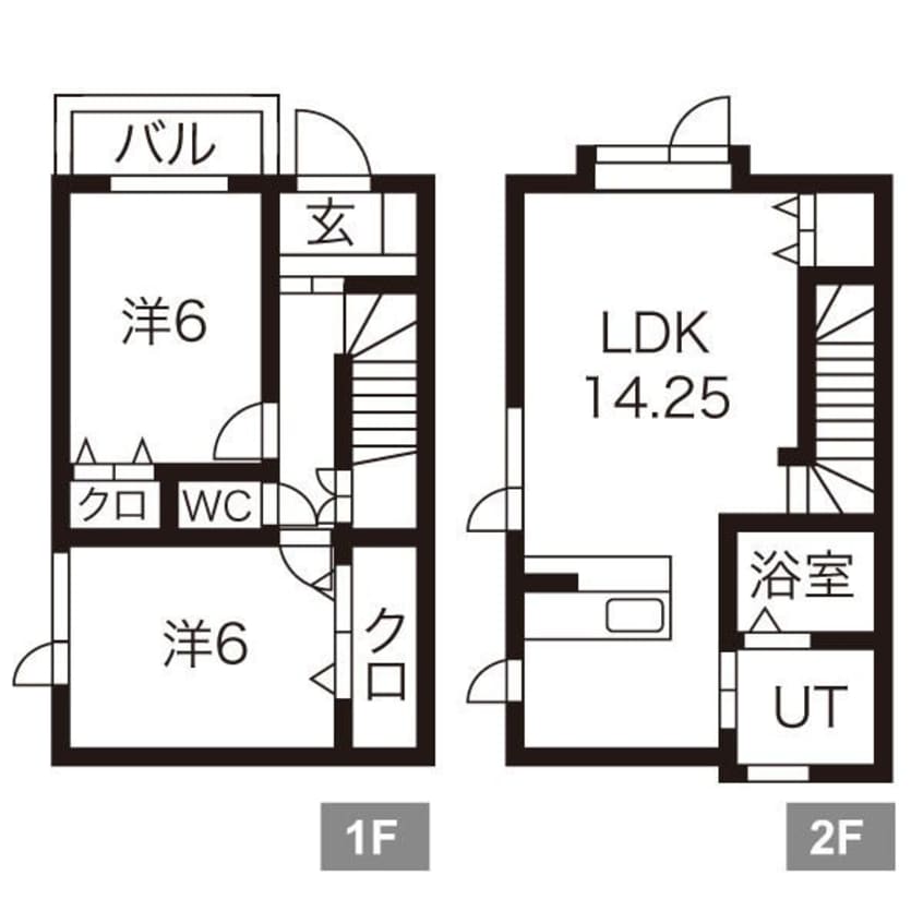 間取図 札幌市営地下鉄東豊線/環状通東駅 徒歩30分 1-2階 築21年