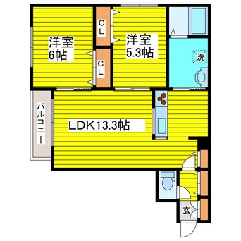 間取図 札幌市営地下鉄東豊線/元町駅 徒歩5分 1階 築8年