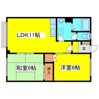 間取図 札幌市営地下鉄東豊線/新道東駅 徒歩6分 1階 築39年