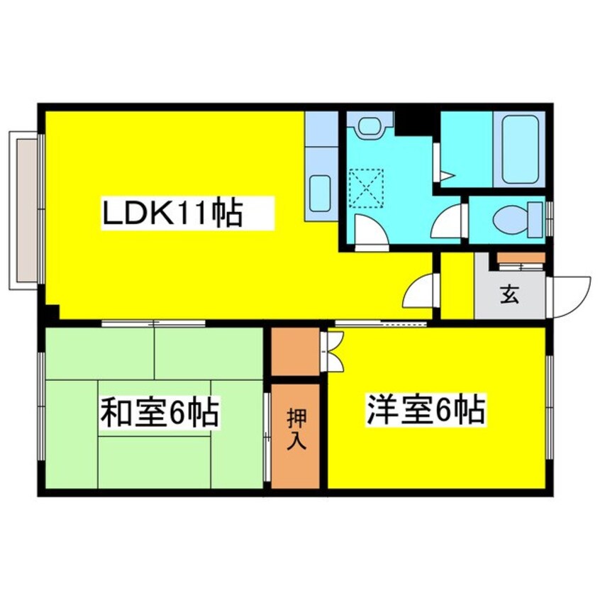 間取図 札幌市営地下鉄東豊線/新道東駅 徒歩6分 1階 築39年