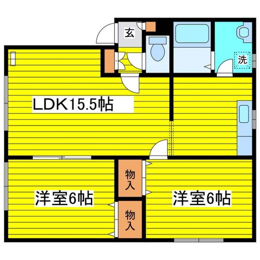 間取図 札幌市営地下鉄東豊線/環状通東駅 徒歩5分 2階 築26年