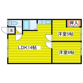 間取図 札幌市営地下鉄東豊線/栄町駅 徒歩13分 2階 築43年