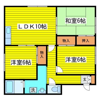 間取図 札幌市営地下鉄東豊線/東区役所前駅 徒歩10分 2階 築32年