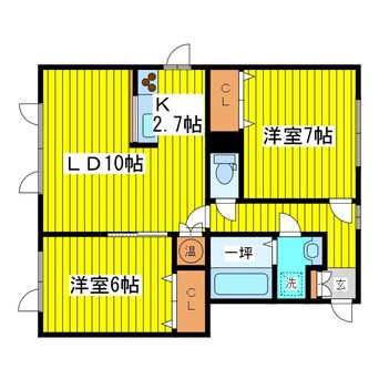 間取図 札幌市営地下鉄東豊線/元町駅 徒歩38分 1階 築15年