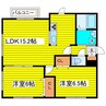 グランディールN15 2LDKの間取り