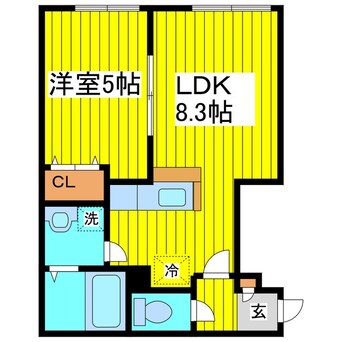 間取図 札幌市営地下鉄東豊線/元町駅 徒歩6分 2階 築17年