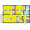 札幌市営地下鉄東豊線/環状通東駅 徒歩6分 3階 築8年 2LDKの間取り