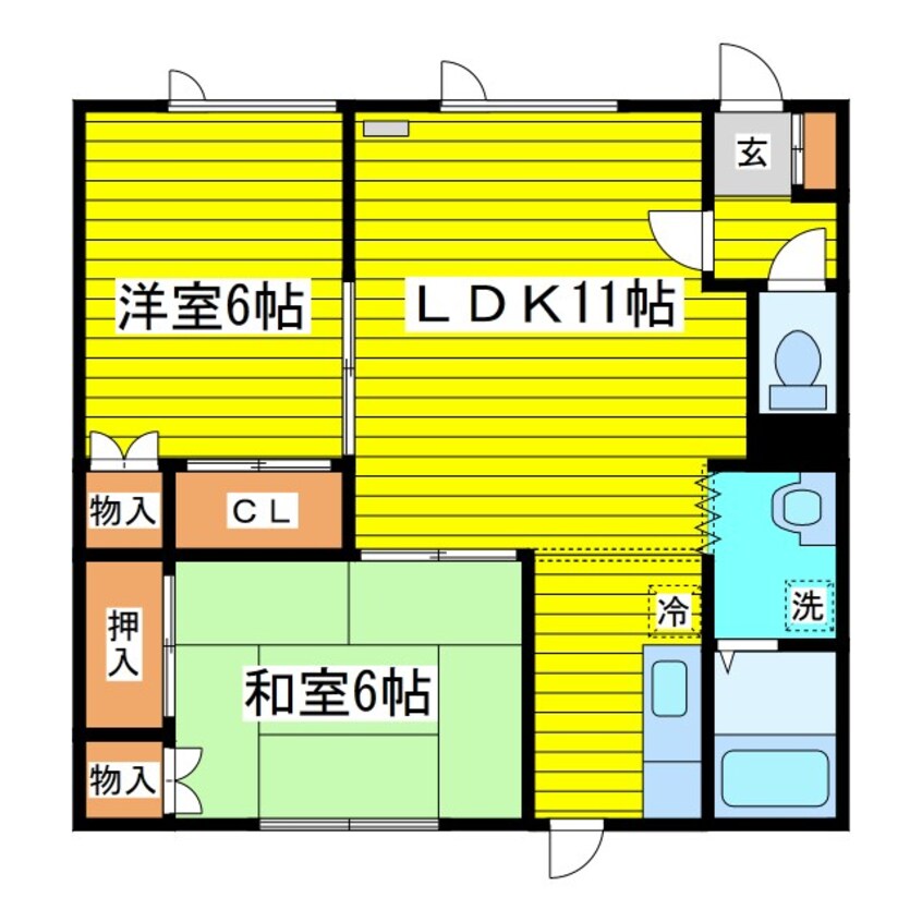 間取図 札幌市営地下鉄東豊線/元町駅 徒歩18分 2階 築34年