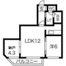 カーム北18条 2LDKの間取り