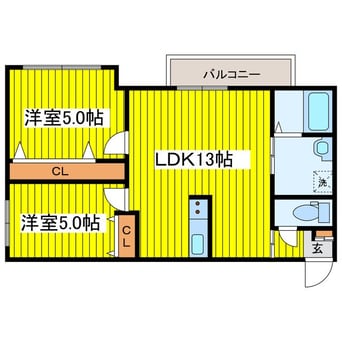 間取図 札幌市営地下鉄東豊線/元町駅 徒歩9分 2階 築9年