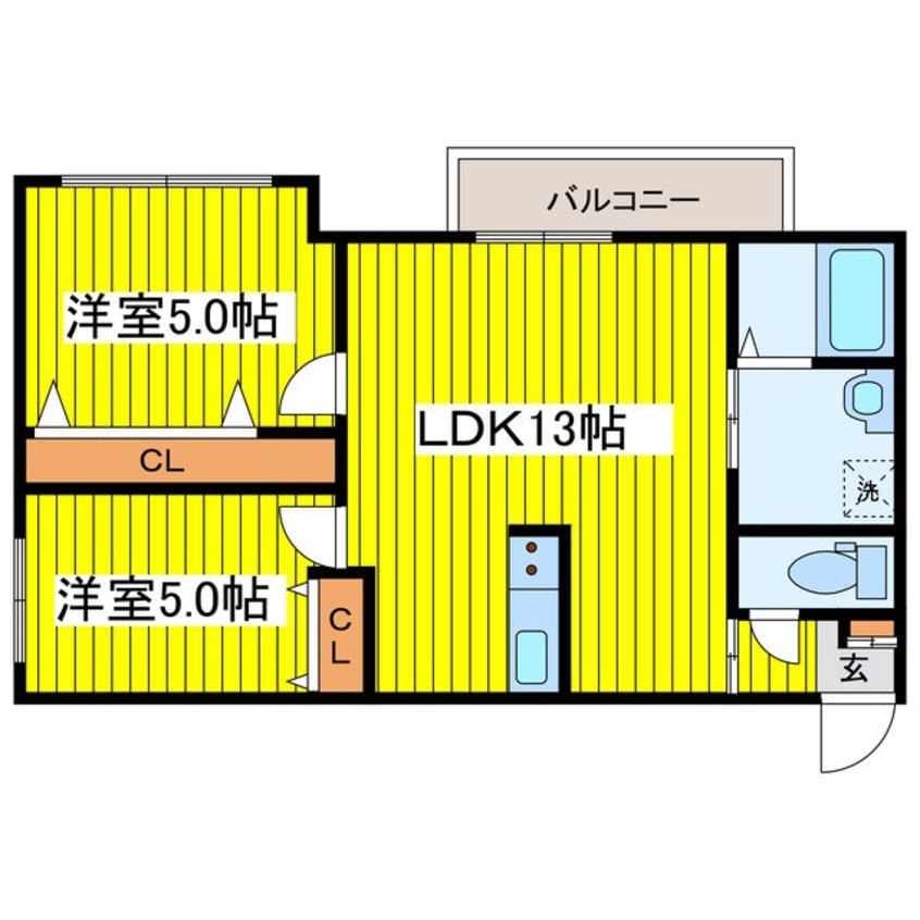 間取図 札幌市営地下鉄東豊線/元町駅 徒歩9分 2階 築9年