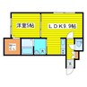 クラリス北16条Ｂ棟 1LDKの間取り