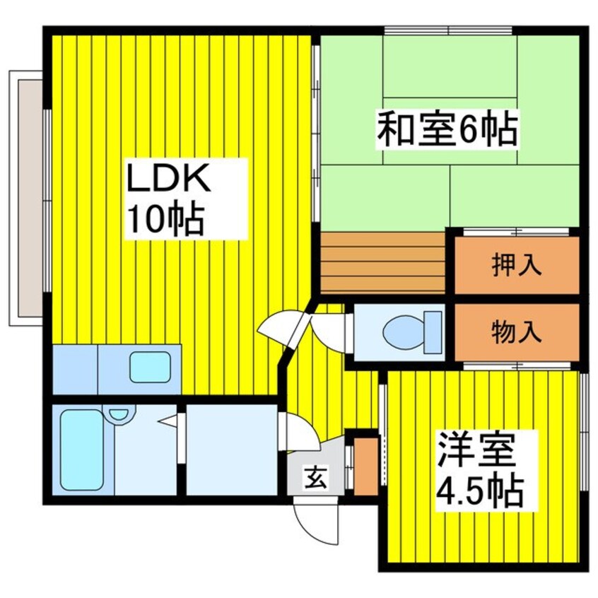 間取図 札幌市営地下鉄東豊線/東区役所前駅 徒歩5分 2階 築42年