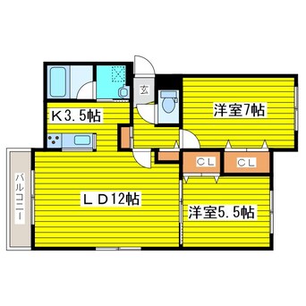 間取図 札幌市営地下鉄東豊線/元町駅 徒歩6分 1階 築5年