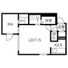 ブルーイング本町 1LDKの間取り