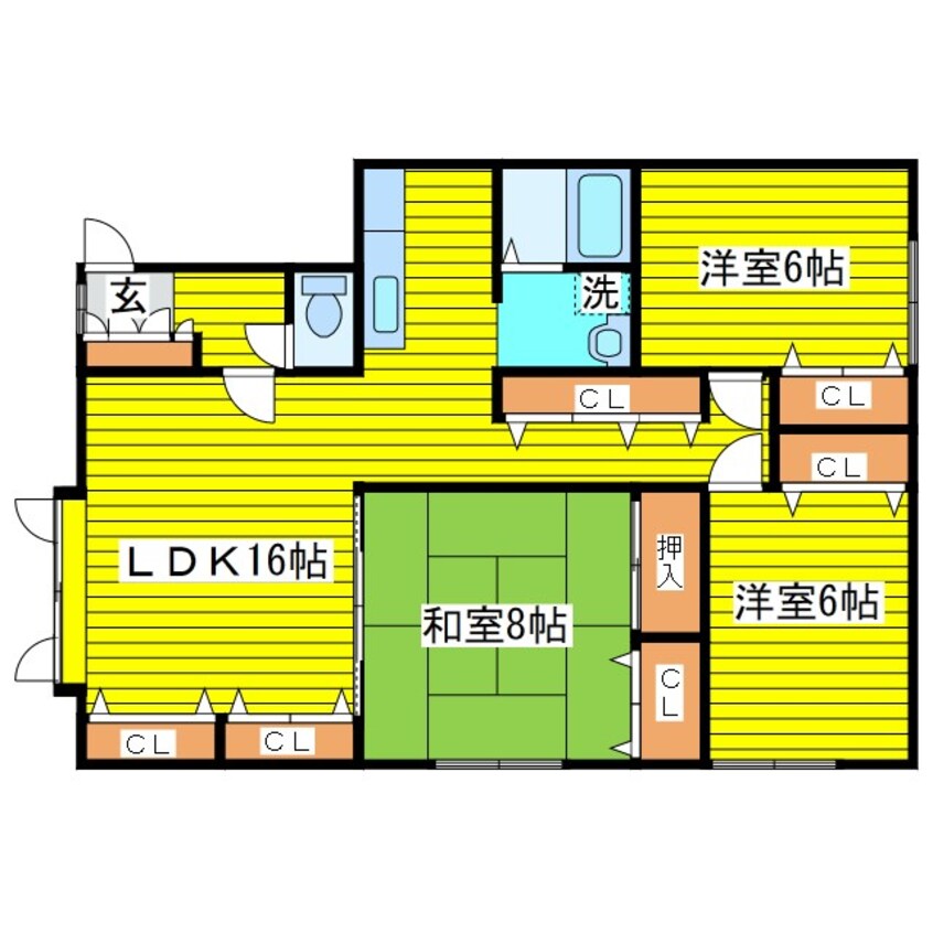 間取図 札幌市営地下鉄東豊線/元町駅 徒歩17分 2階 築22年