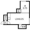 クリスタルハイツＮ２７ 1LDKの間取り