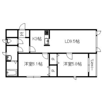 間取図 札幌市営地下鉄東豊線/新道東駅 徒歩4分 3階 築25年