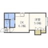 アルファルーセント 1DKの間取り