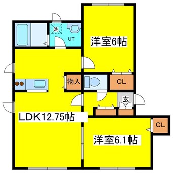 間取図 札幌市営地下鉄東豊線/環状通東駅 徒歩9分 1階 築18年