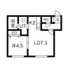 グラチェ 1LDKの間取り