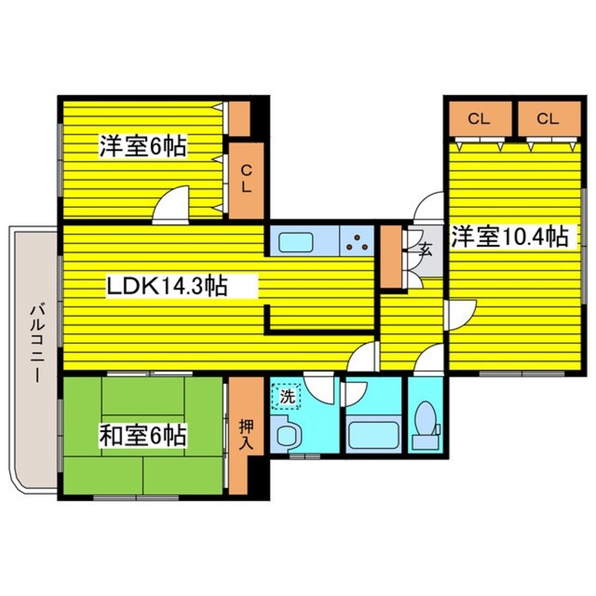 間取図 札幌市営地下鉄東豊線/環状通東駅 徒歩8分 4階 築31年