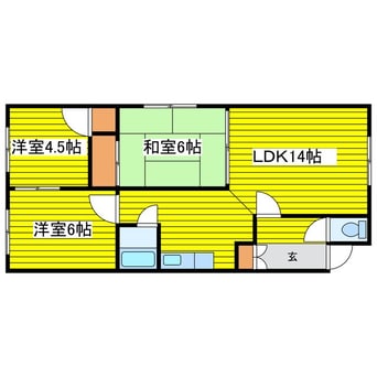 間取図 札幌市営地下鉄東豊線/環状通東駅 徒歩21分 1階 築37年