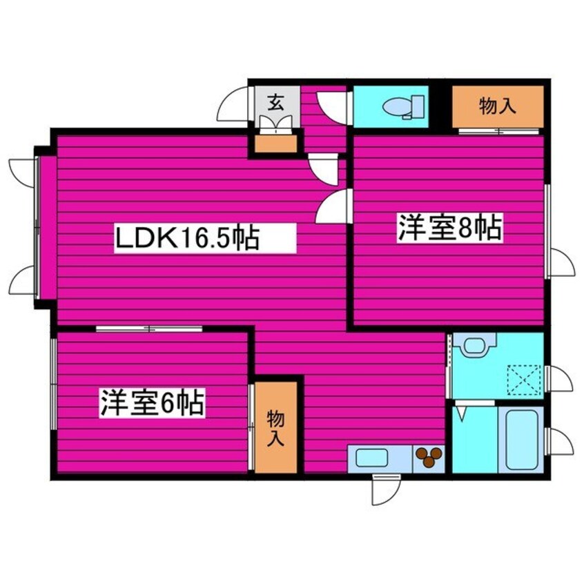 間取図 札幌市営地下鉄南北線/北３４条駅 徒歩13分 2階 築28年