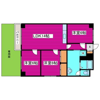 間取図 札幌市営地下鉄南北線/北２４条駅 徒歩14分 1階 築50年