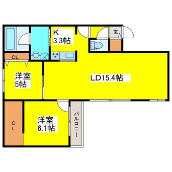 間取図 札幌市営地下鉄東豊線/東区役所前駅 徒歩12分 3階 1年未満