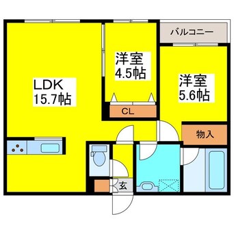 間取図 札幌市営地下鉄東豊線/東区役所前駅 徒歩11分 3階 1年未満