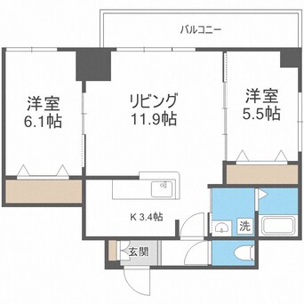 間取図 札幌市営地下鉄東豊線/さっぽろ駅 徒歩10分 2階 1年未満