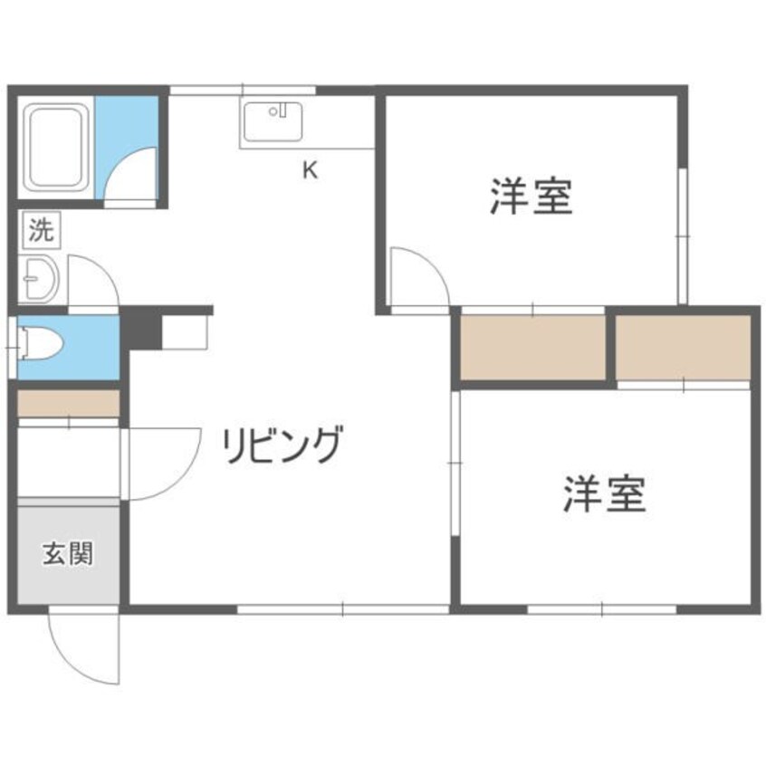 間取図 札幌市営地下鉄東豊線/環状通東駅 徒歩17分 2階 築36年