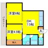 札幌市営地下鉄東豊線/東区役所前駅 徒歩7分 3階 築26年 2DKの間取り