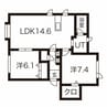 函館本線/白石駅 徒歩36分 2階 築23年 2LDKの間取り