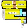 札幌市営地下鉄東西線/西２８丁目駅 徒歩30分 4階 築36年 2LDKの間取り