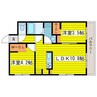 ベルツリーRJII 2LDKの間取り
