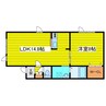 ブラウンウッドII 1LDKの間取り