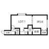札幌市営地下鉄東豊線/元町駅 徒歩22分 2階 築19年 1LDKの間取り