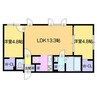 仮）ノルフィーノN18 2LDKの間取り