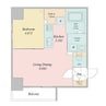 S-RESIDENCE大通公園admirio 1LDKの間取り