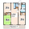 ムライチマンション味噌天神 3LDKの間取り