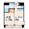 トリニティ八王寺 1LDKの間取り