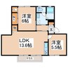 ラフォーレ雅 2LDKの間取り