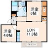 ラフォーレ雅 2LDKの間取り