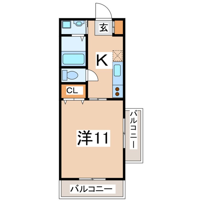 間取図 豊肥本線<阿蘇高原線>/水前寺駅 徒歩5分 6階 築18年