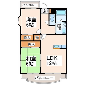 間取図 熊本市営バス/八王寺新道 徒歩3分 1階 築25年